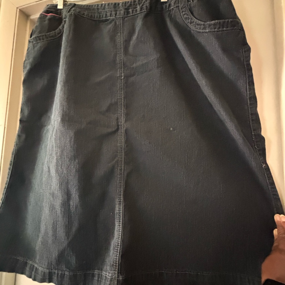 CJ Banks Dark Blue Denim Skirt